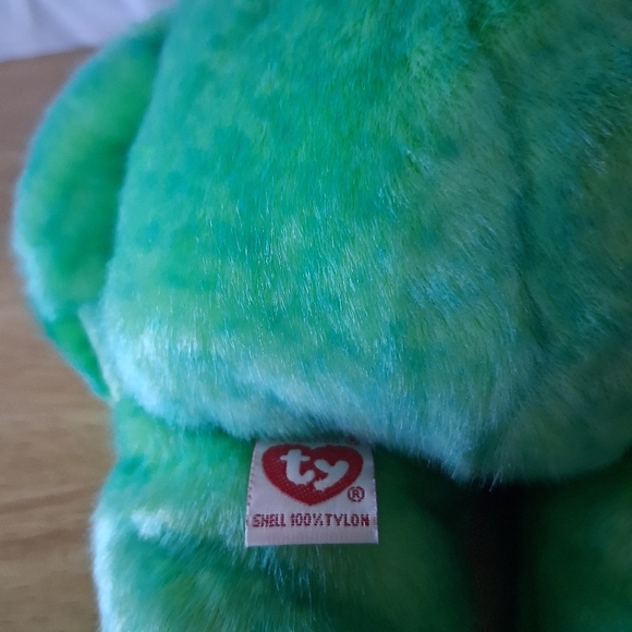 Green Plush Teddy Bear By TY - Picture 6 of 6